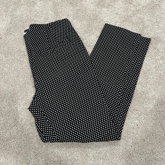 Anthropologie The Essential Slim Women's Trouser Ankle Pant Black White Size‎ 4 - Picture 1 of 10